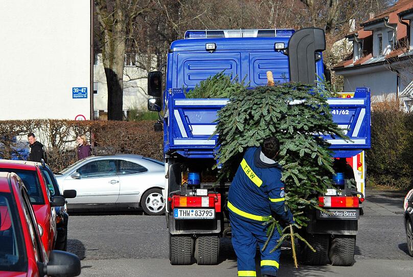 Viele Christbäume wurden an die Straße gestellt, größtenteils mit Geldspenden für den guten Zweck.