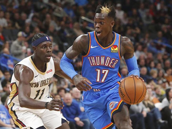 Dennis Schröder machte ein ganz starkes Spiel für die Oklahoma City Thunder.