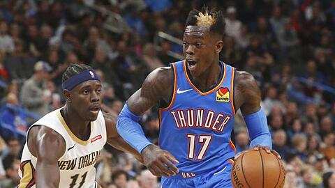 Dennis Schröder machte ein ganz starkes Spiel für die Oklahoma City Thunder.