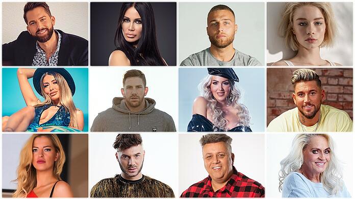 Die diesjährigen zwölf Kandidaten aus der Dschungelshow.
