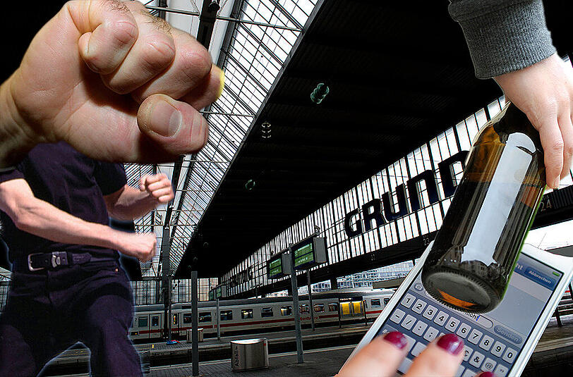 In der Nacht auf Donnerstag hat's drei Mal am Münchner Hauptbahnhof gekracht. Die Polizei musste sich mit Körperverletzungen, einem Flaschenwurf und einem Knochenbruch befassen. (Archiv-/Symbolbild)