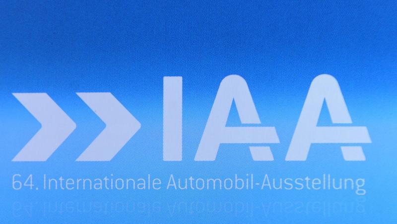 Das Logo der Automobil-Ausstellung (IAA). Foto: Jens Kalaene/dpa-Zentralbild/dpa/Archivbild