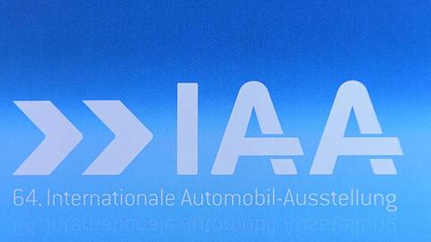 Das Logo der Automobil-Ausstellung (IAA). In diesem Jahr findet sie erstmals in München statt. (Archivbild)