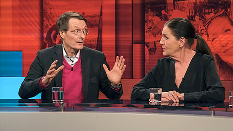 Im Streit-Gespräch: Gesundheitsminister Karl Lauterbach und Katy Karrenbauer