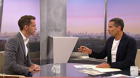Moderator Mitri Sirin (rechts) kritisiert Gr&uuml;nen-Politiker Andreas Audretsch im ZDF-"Morgenmagazin".