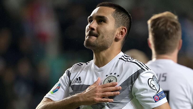 Ilkay Gündogan jubelt über sein Tor zum 1:0 in Tallinn gegen Estland. Ilkay Gündogan jubelt über sein Tor zum 1:0 in Tallinn gegen Estland.