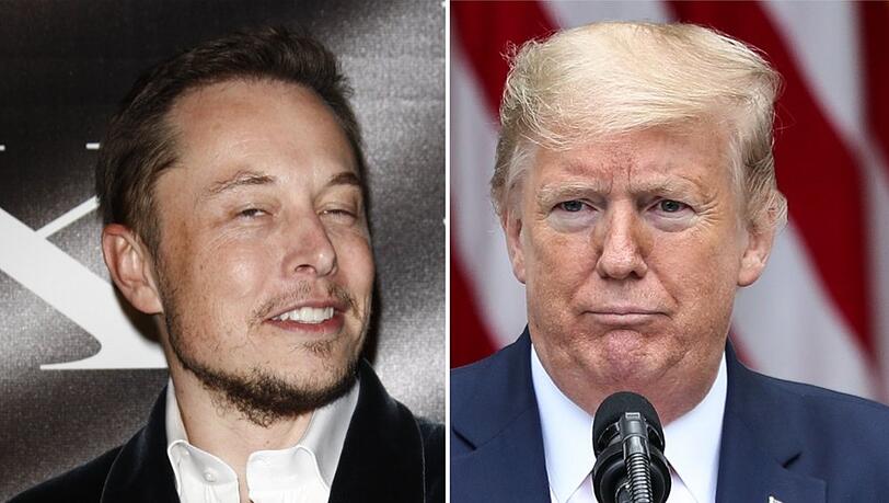Elon Musk (li.) stellt die Twitter-Begnadigung von Donald Trump in Aussicht.