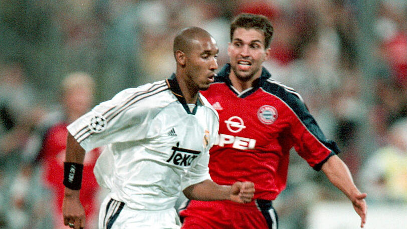 9. Mai 2000: Markus Babbel (r.) hier im Duell mit Nicolas Anelka von Real Madrid.