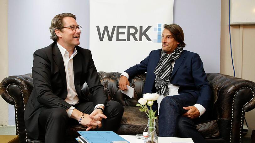 Andreas Scheuer (l.) und AZ-Redakteur Clemens Hagen im Gespräch.