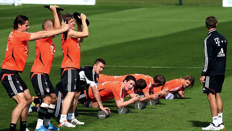 Schuften für die Rückrunde: Der FC Bayern im Trainingslager in Doha, Katar.