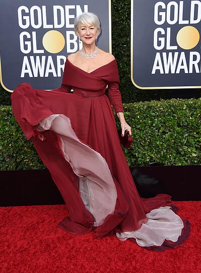 Klassisch und elegant: Helen Mirren zeigt den jungen Hüpfern, wie man es auf dem roten Teppich richtig macht.