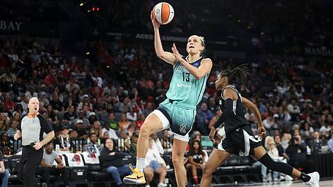 Hat die Chance auf den Titel in der WNBA - und mit ihrer Leistung großen Anteil daran: Leonie Fiebich von den New York Liberty.