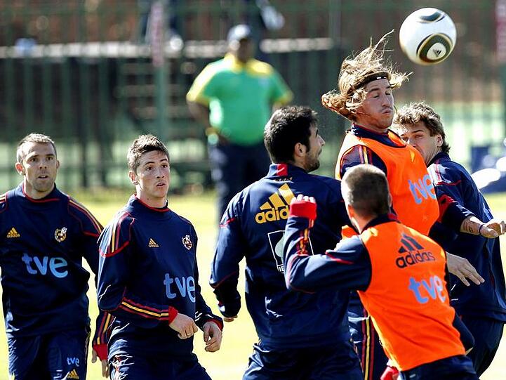 Die spanischen Spieler trainieren in Potchefstroom.