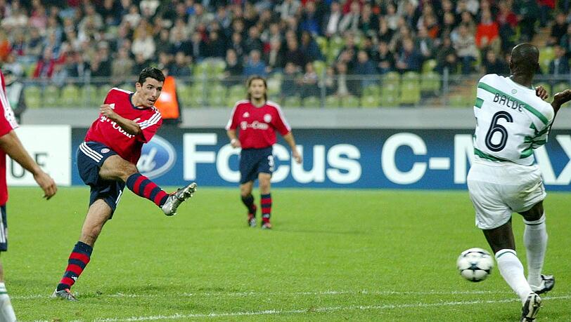 2003: Die Bayern starteten ihre beeindruckende Serie mit einem 2:1-Sieg im Münchner Olympiastadion gegen Celtic Glasgow. Als Gruppenzweiter zogen die Roten ins Achtelfinale ein, scheiterten dort aber an Real Madrid.