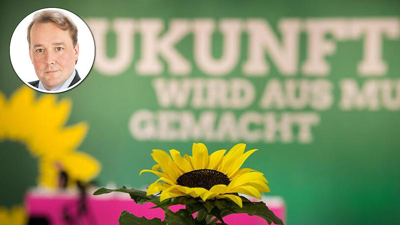 Blumen beim Grünen-Bundesparteitag in Berlin. Die Partei liegt in einer Umfrage bei 7 Prozent.
