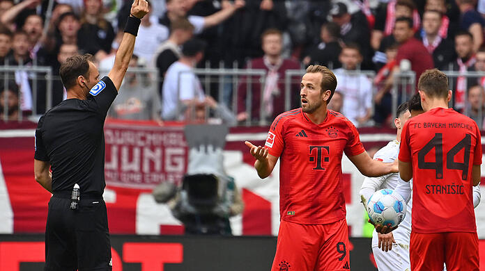 Konnte seine Gelbe Karte gegen Mainz 05 nicht verstehen: Bayern-Stürmer Harry Kane.