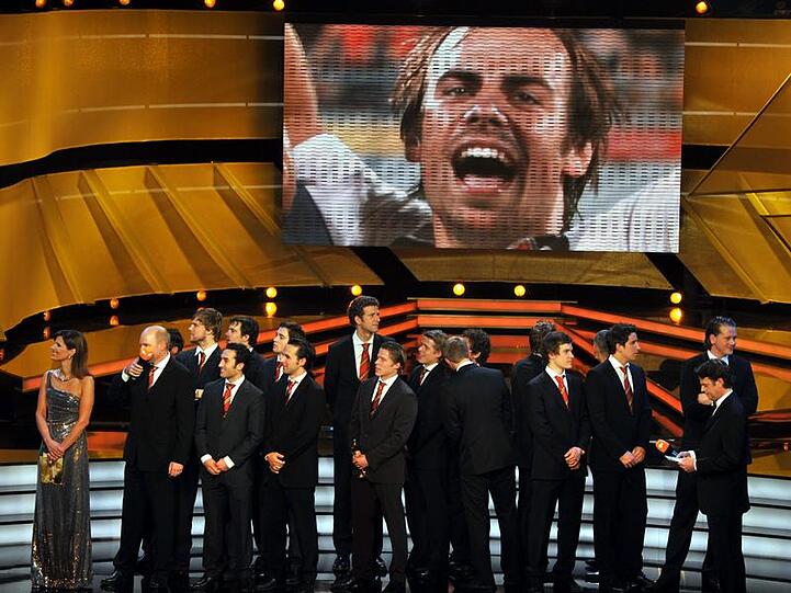 Die Hockey-Nationalmannschaft der Herren bei der Gala in Baden-Baden.