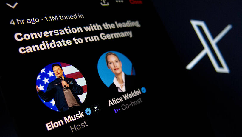 Elon Musk hat sich auf X mit der AfD-Kanzlerkandidatin Alice Weidel ausgetauscht. Die AZ war bei dem Gespräch dabei, das vor allem von viel Einigkeit und zahlreichen Falschbehauptungen geprägt war.