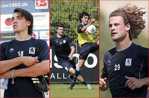 Strahlender Sonnenschein: Der TSV 1860 startet die Mission Aufstieg. Mit dabei: Die Neulöwen Daniel Adlung, Yannick Stark, Stephan Hain, Sebastian Hertner und Markus Schwabl. Die Bilder