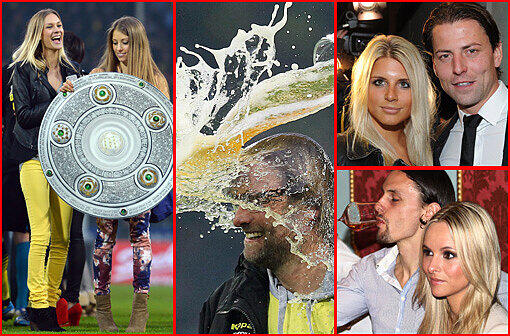 Pils-Dusche für den Meistertrainer! Dortmund-Coach Jürgen Klopp feiert den zweiten Meistertitel mit dem BVB - und lobt sein Team: &bdquo;Diese Mannschaft kann jeder trainieren, sie hat einen außergewöhnlichen Charakter.