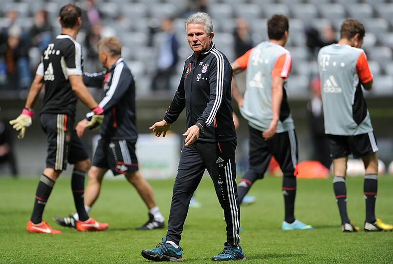 Jupp Heynckes zeigte in der Allianz Arena seine erste Elf, die in grauen Leibchen auflief.