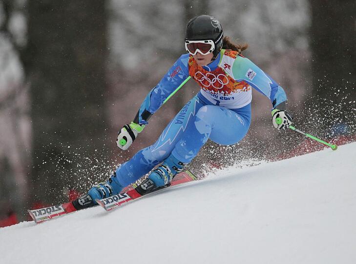 Tina Maze beim Riesenslalom der Frauen in Sotschi 2014