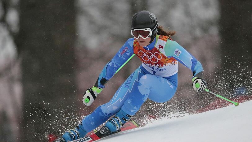 Tina Maze beim Riesenslalom der Frauen in Sotschi 2014