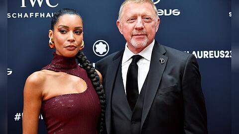 Eleganter Auftritt: Ex-Tennis-Held Boris Becker (55) mit Freundin Lilian (33) bei den Laureus Sports Awards in Paris