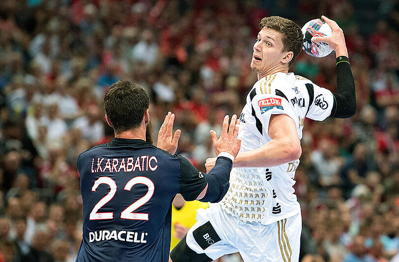 Christian Dissinger (r.) pausiert in der Nationalmannschaft. Er möchte sich voll auf seinen Verein, den THW Kiel, konzentrieren.