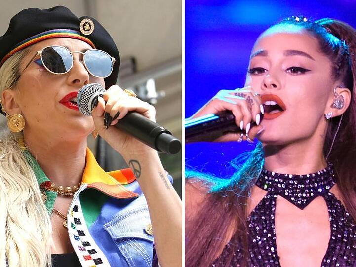 US-Sängerinnen Lady Gaga (l) und Ariana Grande (r) wollen bei den MTV Video Music Awards abräumen.