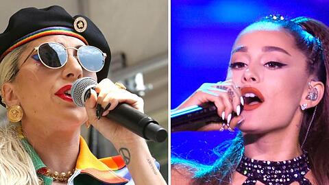 US-Sängerinnen Lady Gaga (l) und Ariana Grande (r) wollen bei den MTV Video Music Awards abräumen.