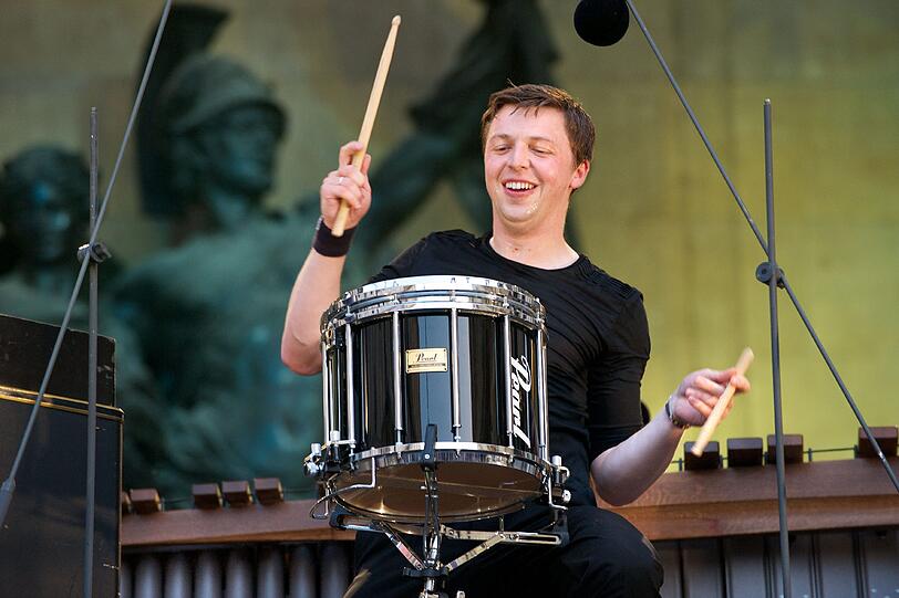 Martin Grubinger 2013 bei seinem ersten Auftritt am Odeonsplatz.