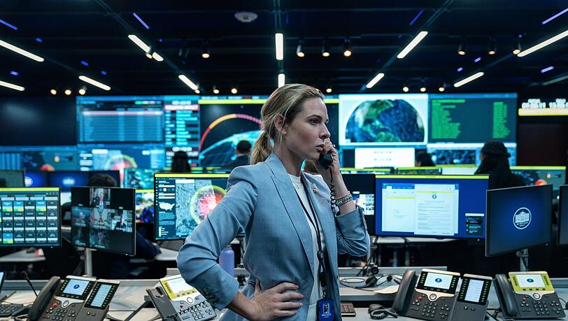 A House of Dynamite. Rebecca Ferguson als Militärstrategin und Sicherheitsbeauftragte des Pentagon. A House of Dynamite. Rebecca Ferguson als Militärstrategin und Sicherheitsbeauftragte des Pentagon.