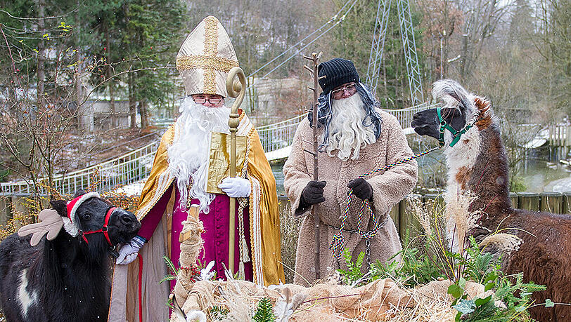 Am 6. Dezember sind Nikolaus und Krampus im Tierpark Hellabrunn zu sehen. Am 6. Dezember sind Nikolaus und Krampus im Tierpark Hellabrunn zu sehen.