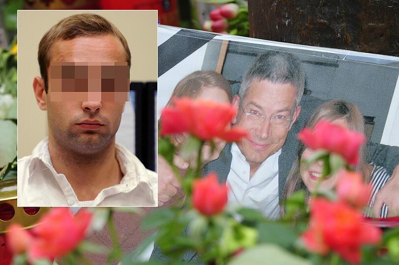 Sebastian L. (kleines Bild) und ein weiterer Täter hatten den Manager Dominik Brunner am S-Bahnhof Solln zu Tode geprügelt. Dort befindet sich heute das Dominik-Brunner-Denkmal.