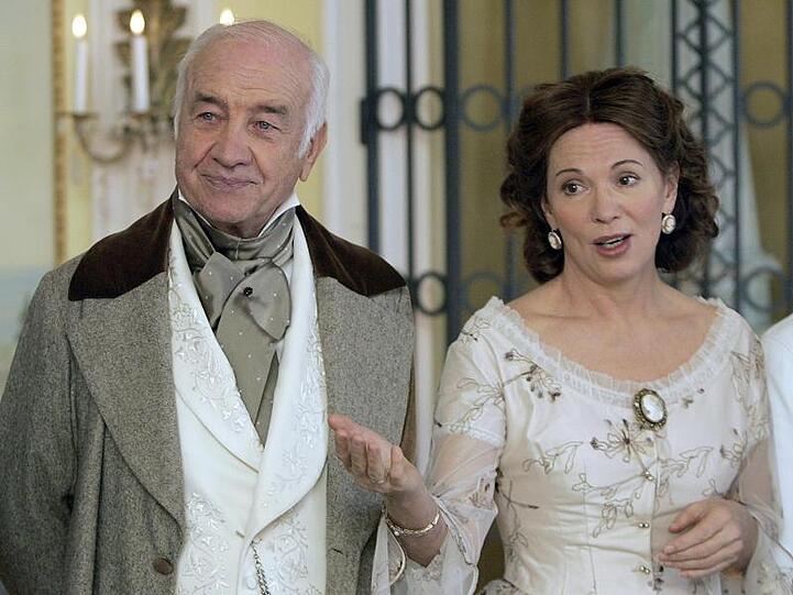 Iris Berben und Armin Mueller-Stahl bei Dreharbeiten zu dem Familiendrama "Die Buddenbrooks".