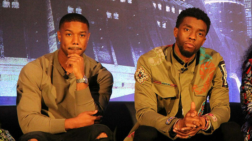 Michael B. Jordan (l.) und Chadwick Boseman im Jahr 2018