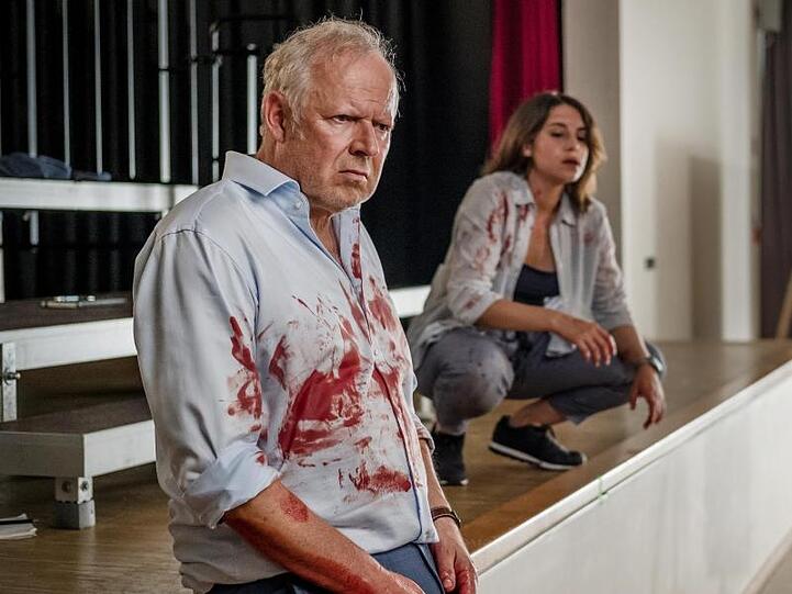 Axel Milberg als Kommissar Borowski beim "Tatort"-Dreh.
