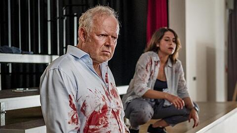 Axel Milberg als Kommissar Borowski beim "Tatort"-Dreh.