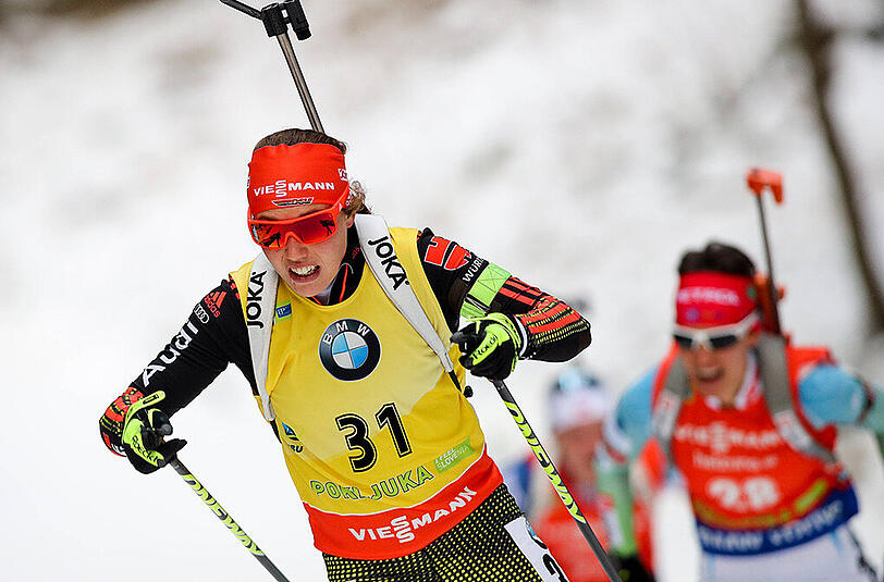 Laura Dahlmeier: "Auf der Schlussrunde hatte ich bei zehn Sekunden Rückstand gedacht, da habe ich keine Chance. Aber dann habe ich immer mehr aufgeholt und ich freue mich wahnsinnig, dass es gereicht hat."