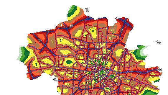 Die Münchner Lämkarte - je röter, desto laut. Die Münchner Lämkarte - je röter, desto laut.