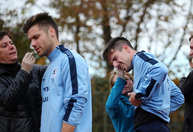 Pieksen und laufen: Die Spieler des TSV 1860 beim Laktattest am Olympiagelände. Klicken Sie sich durch die Bilder.