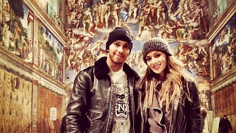 Hamilton und "sein Frauchen" Nicole Scherzinger in der Sixtinischen Kapelle Hamilton und "sein Frauchen" Nicole Scherzinger in der Sixtinischen Kapelle