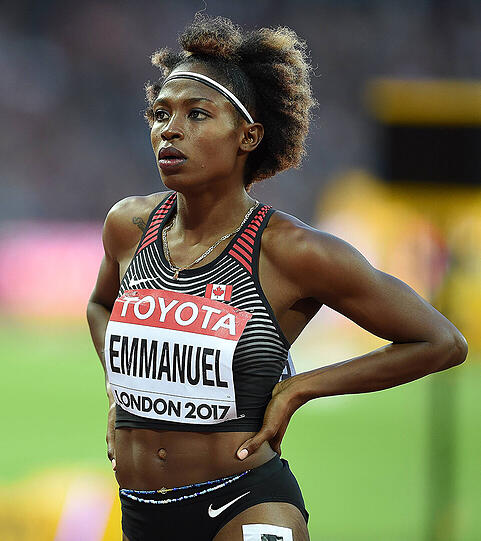 200 Meter: Crystal Emmanuel startet für Kanada.