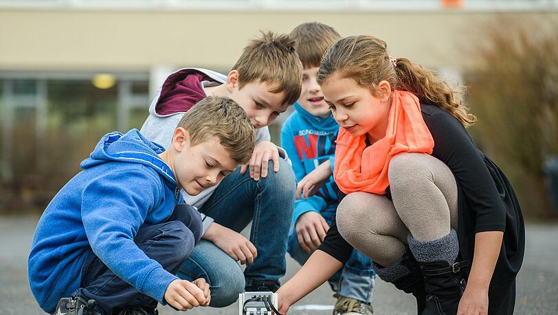 Die Drittklässler (v.l.) Noah Stürmer, Benjamin Brändlein, Jeremias Tuschinski und Moesha Miller. Die Drittklässler (v.l.) Noah Stürmer, Benjamin Brändlein, Jeremias Tuschinski und Moesha Miller.