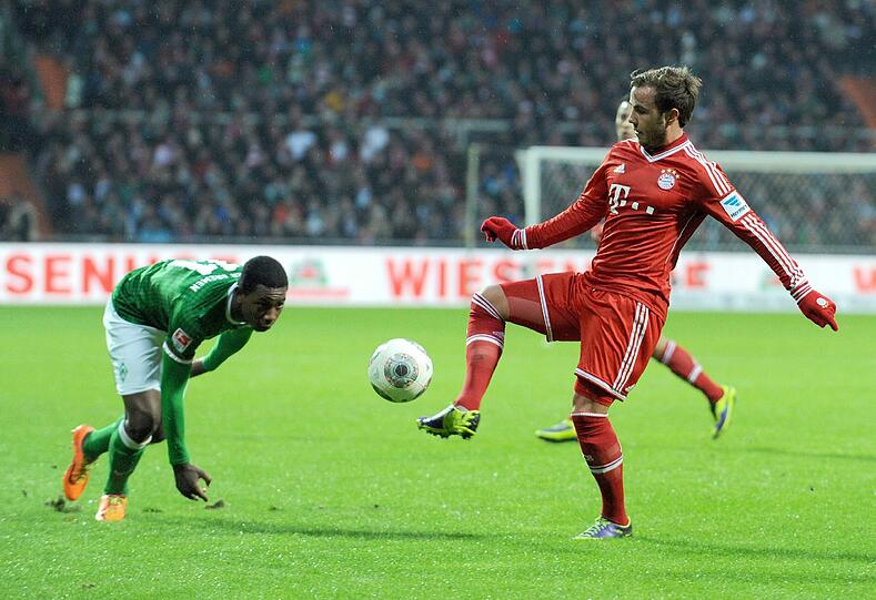 MARIO GÖTZE: Note 2. Diesmal als Zehner aufgeboten. Scheiterte frei vor Wolf am Werder-Keeper (54.). Man mag's kaum sagen, aber: schwächster Offensiv-Bayer, trotz Vorlage zum Müller-Tor und Treffer zum 7:0 (90.).