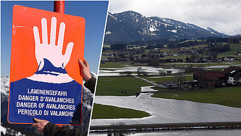 Regen und Sturm sorgen in Bayern für Überflutungen und Lawinengefahr.