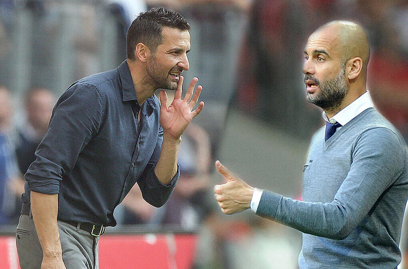 Am Mittwoch wartet das Duell der Trainer: Hamburgs Josef Zinnbauer gegen Münchens Josep Guardiola.