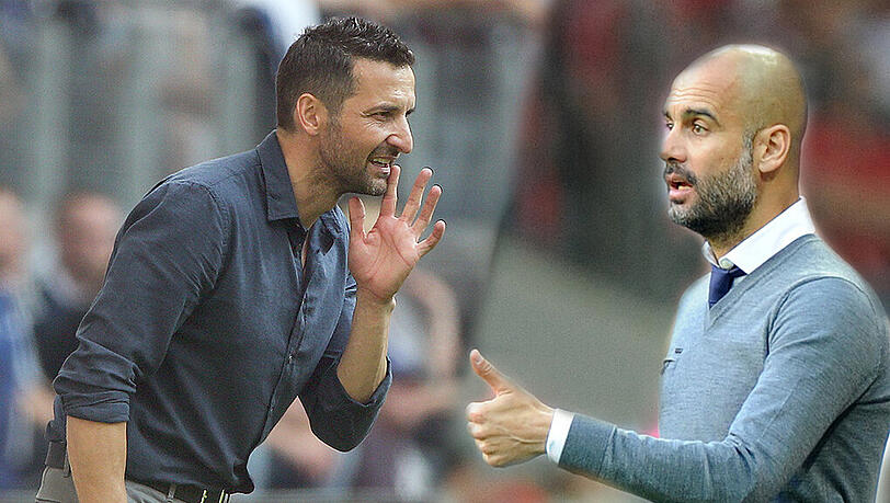 Am Mittwoch wartet das Duell der Trainer: Hamburgs Josef Zinnbauer gegen Münchens Josep Guardiola. Am Mittwoch wartet das Duell der Trainer: Hamburgs Josef Zinnbauer gegen Münchens Josep Guardiola.