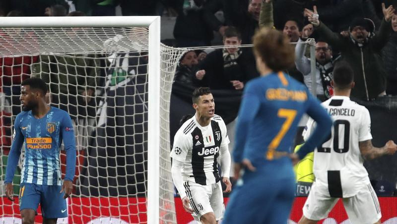 Cristiano Ronaldo (M) feiert das 1:0 für Juve gegen Atlético Madrid. Cristiano Ronaldo (M) feiert das 1:0 für Juve gegen Atlético Madrid.